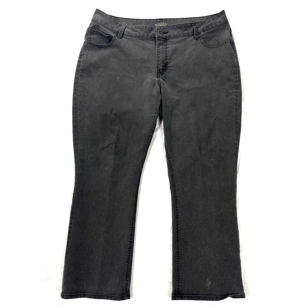 Riders by Lee Womens 20WP Dark Wash Straight Leg Comfort Stretch Jeans Blue